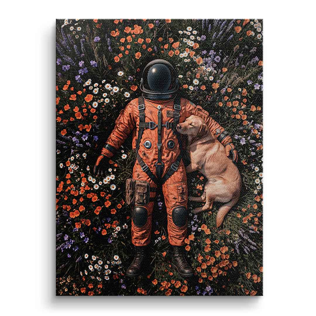 DOTCOMCANVAS® Astronaut's Loyal Companion Leinwandbild – Ansicht 1
