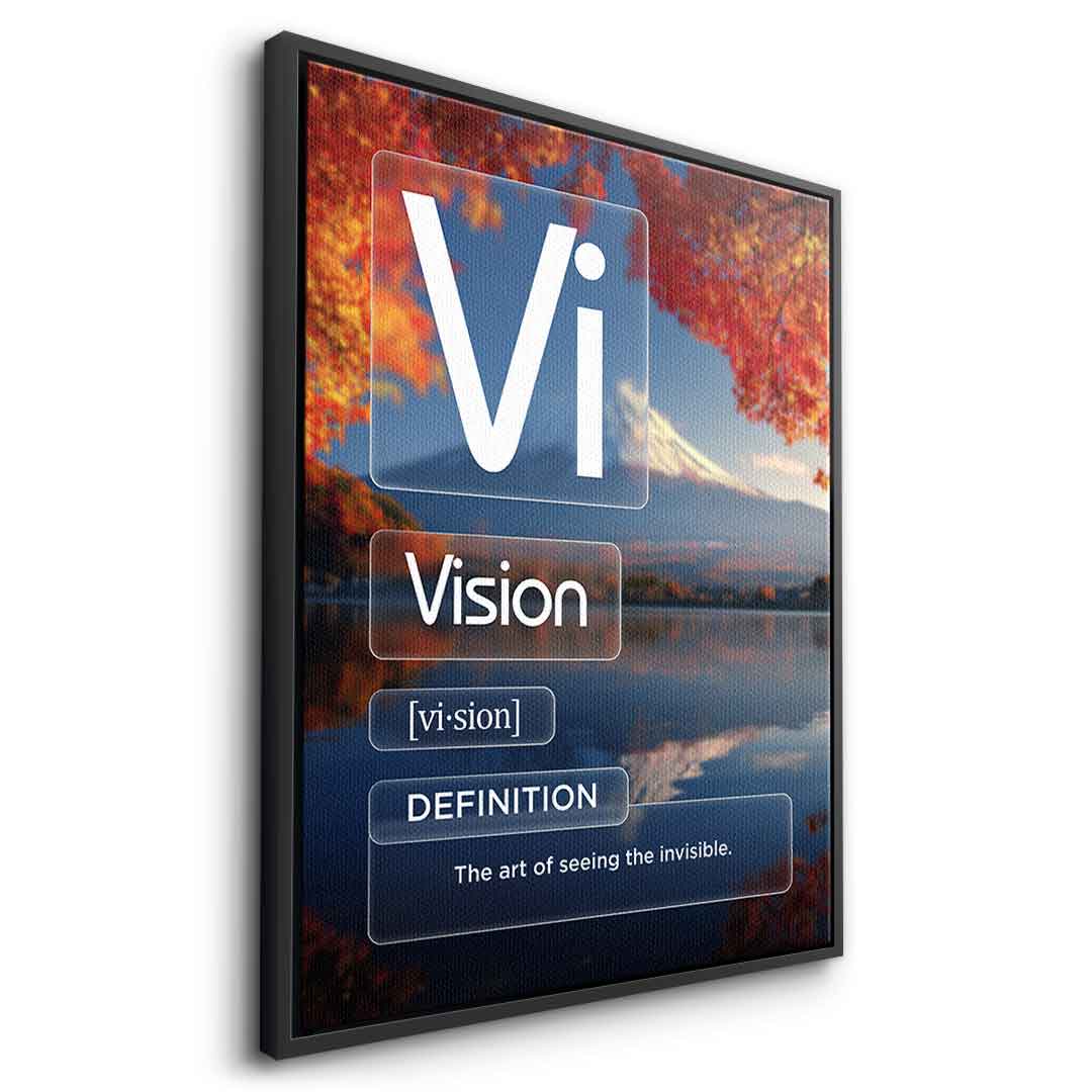 DOTCOMCANVAS® Vision (Vi) Leinwandbild Version Farbig – Seitenansicht Schwarz