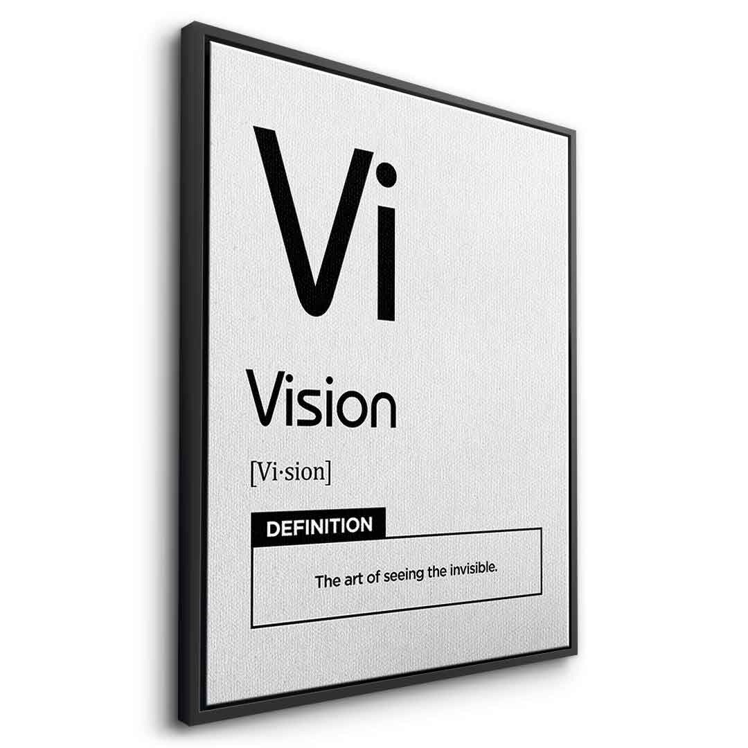 DOTCOMCANVAS® Vision (Vi) Leinwandbild Version Weiß – Seitenansicht Schwarz
