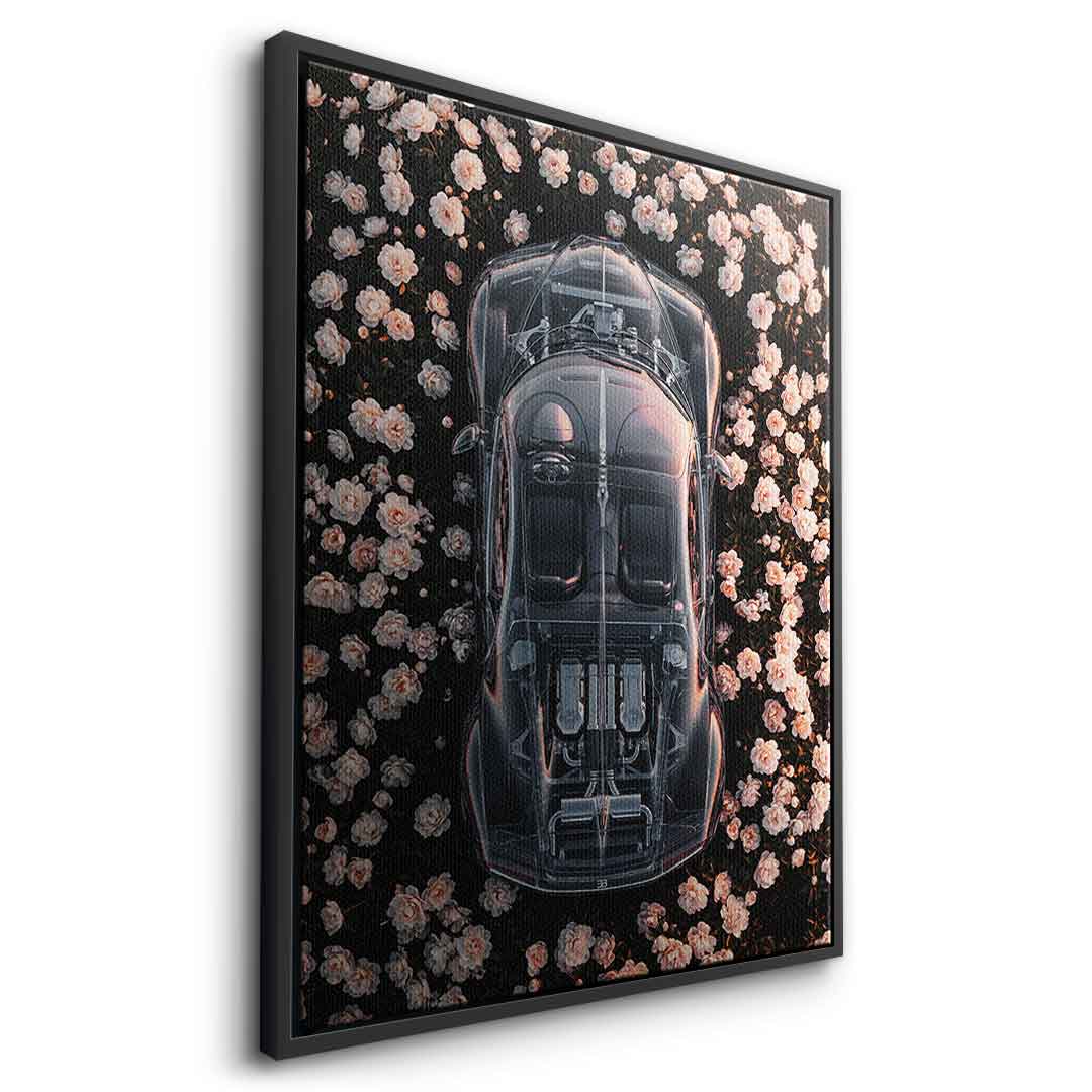 DOTCOMCANVAS® Bugatti in flowers Leinwandbild – Detailansicht
