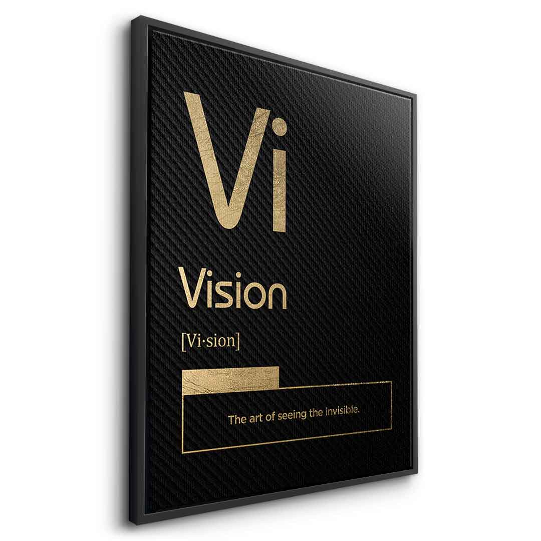 DOTCOMCANVAS® Vision (Vi) Leinwandbild Version Schwarz – Seitenansicht Schwarz