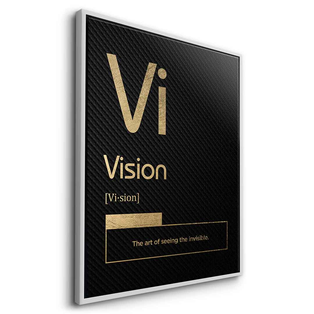 DOTCOMCANVAS® Vision (Vi) Leinwandbild Version Schwarz – Seitenansicht Silber