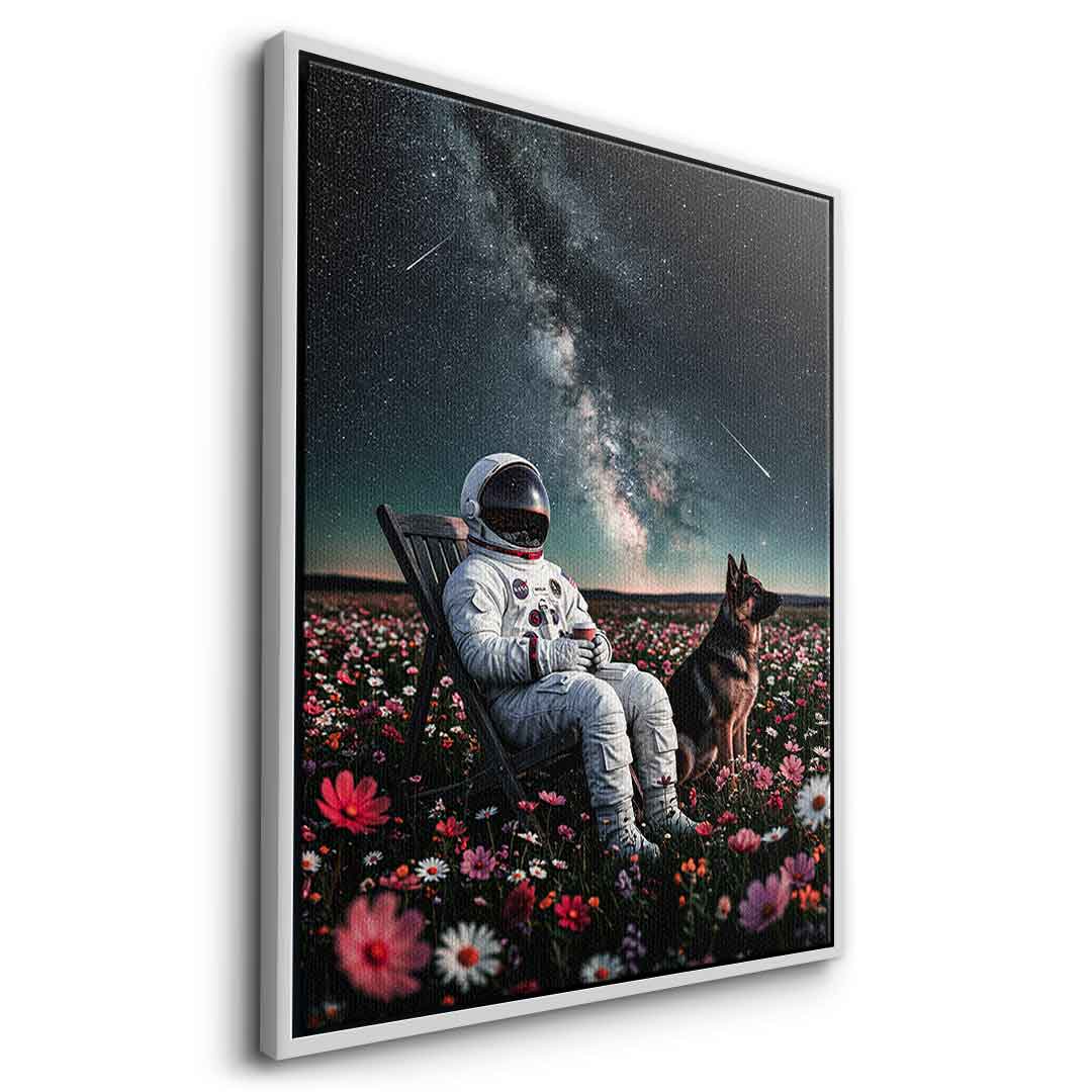 DOTCOMCANVAS® Astronaut's Silent Night Leinwandbild – Detailansicht