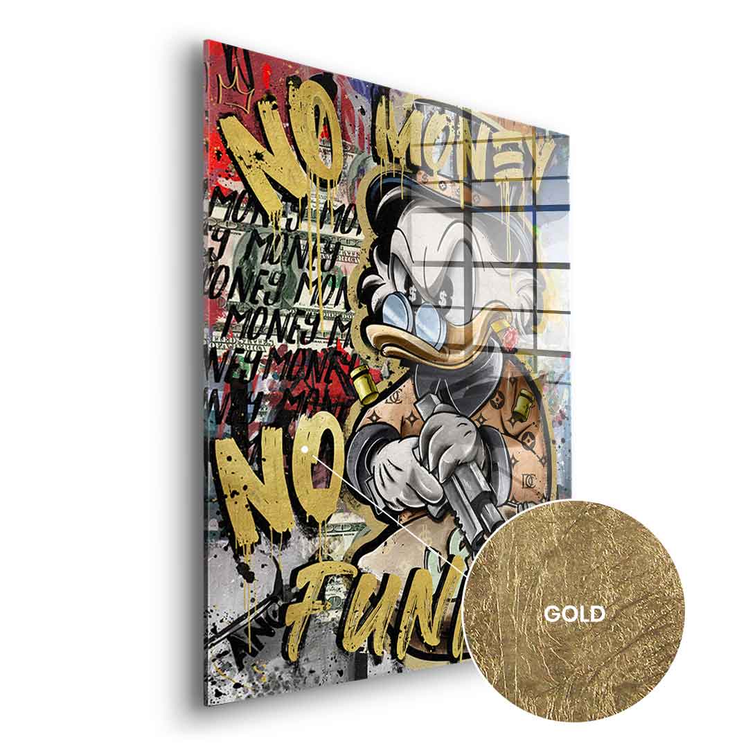 No Money Duck - gold leaf