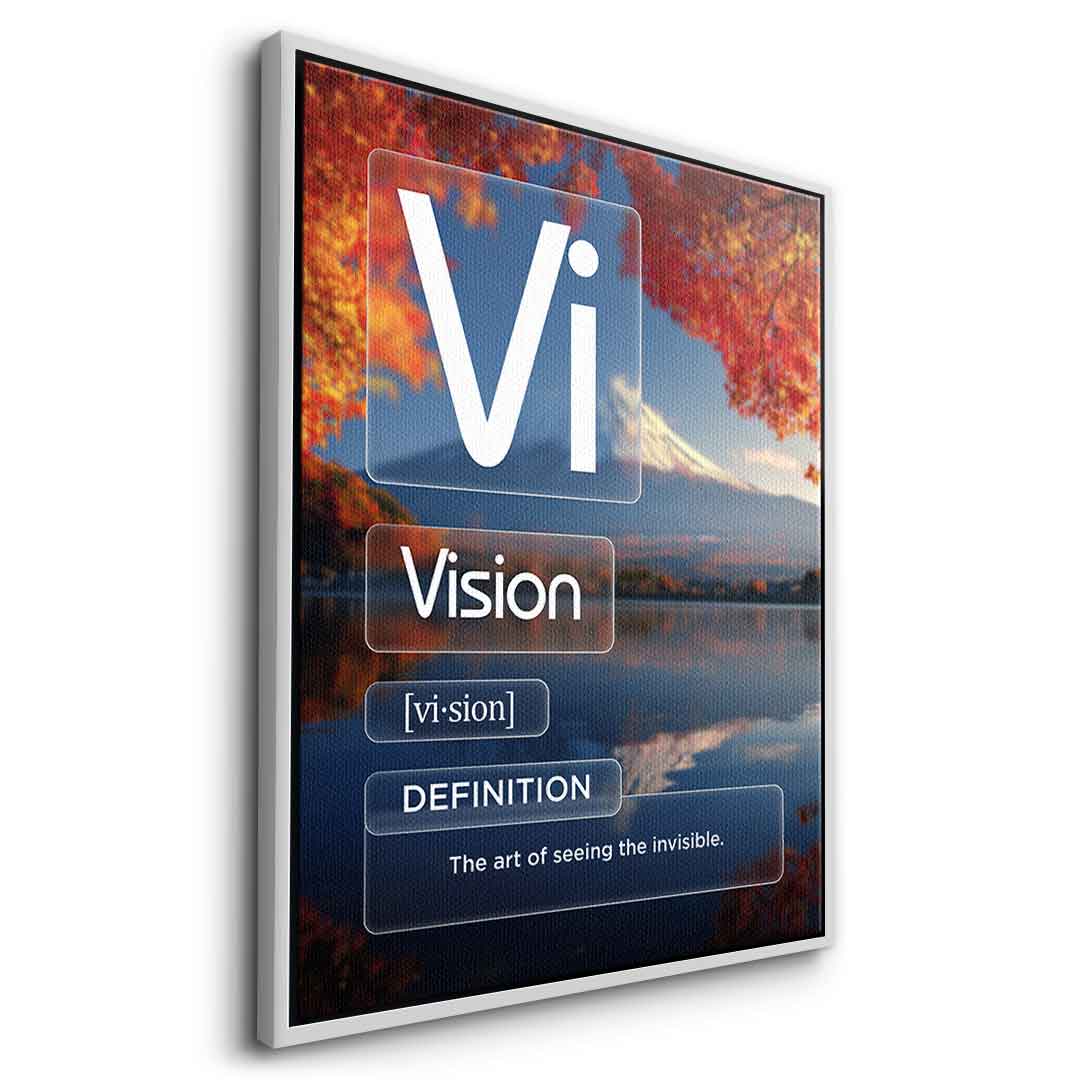 DOTCOMCANVAS® Vision (Vi) Leinwandbild Version Farbig – Seitenansicht Silber