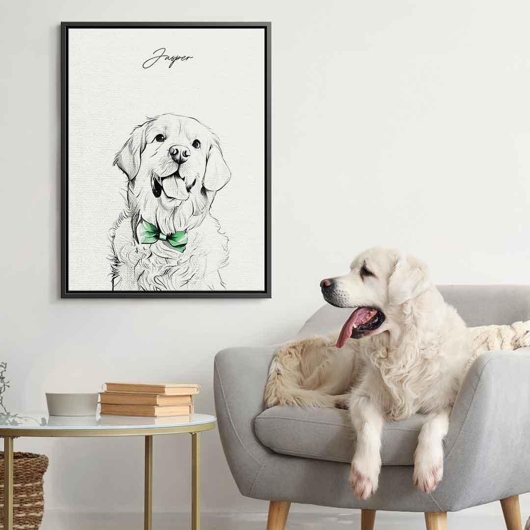 Pencil Drawing Pet Portrait Customizable