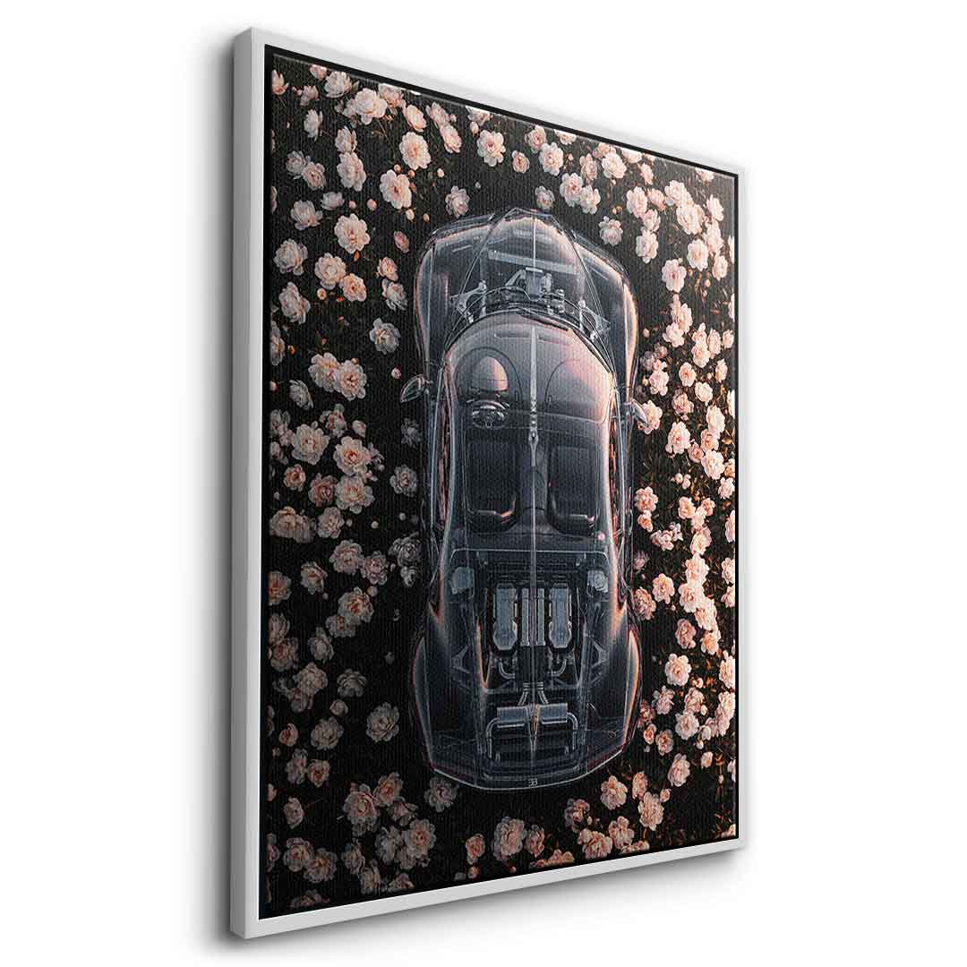 DOTCOMCANVAS® Bugatti in flowers Leinwandbild – Detailansicht