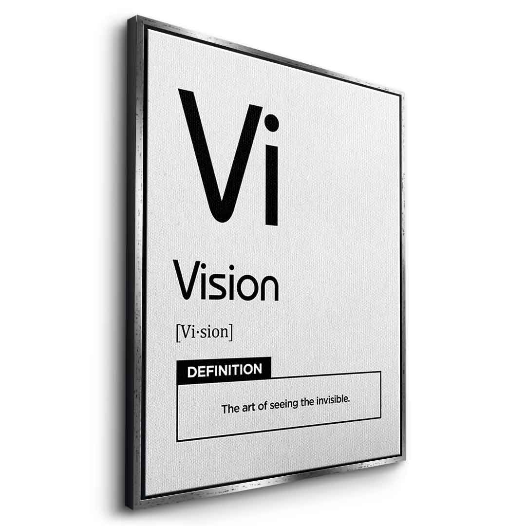 DOTCOMCANVAS® Vision (Vi) Leinwandbild Version Weiß – Seitenansicht Weiß