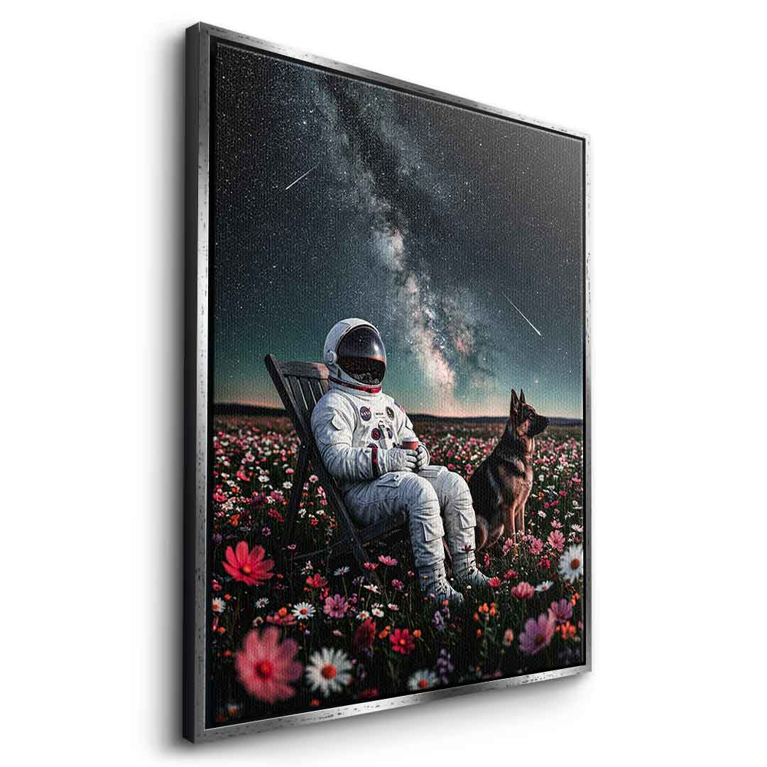 DOTCOMCANVAS® Astronaut's Silent Night Leinwandbild – Detailansicht