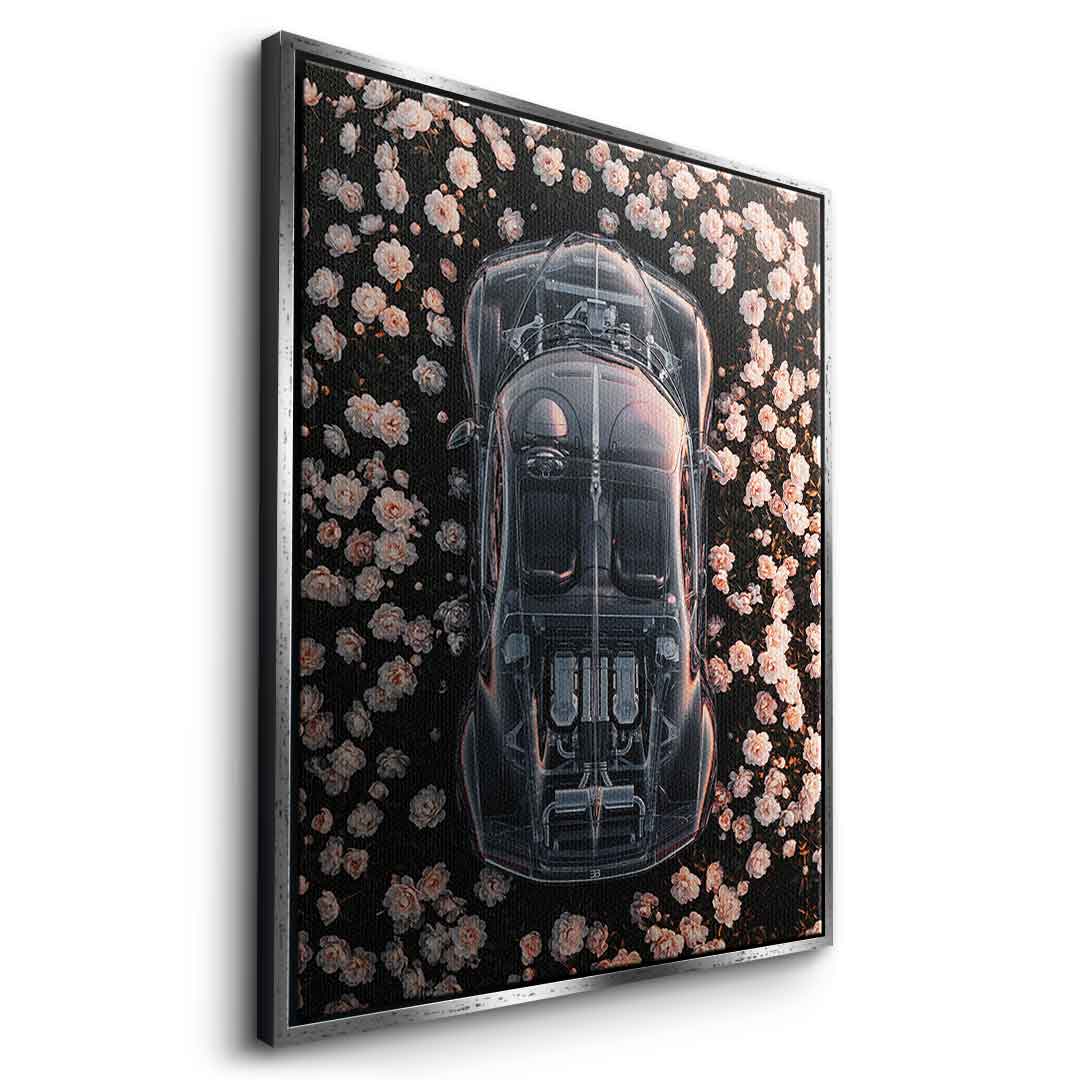 DOTCOMCANVAS® Bugatti in flowers Leinwandbild – Detailansicht