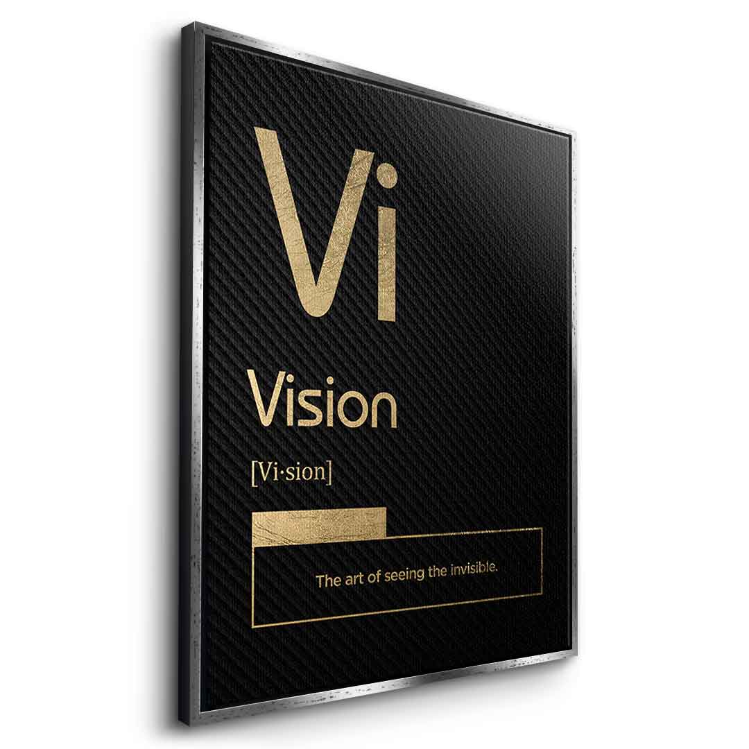 DOTCOMCANVAS® Vision (Vi) Leinwandbild Version Schwarz – Seitenansicht Weiß