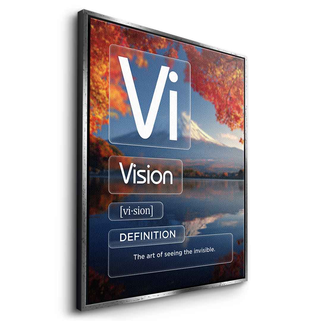DOTCOMCANVAS® Vision (Vi) Leinwandbild Version Farbig – Seitenansicht Weiß