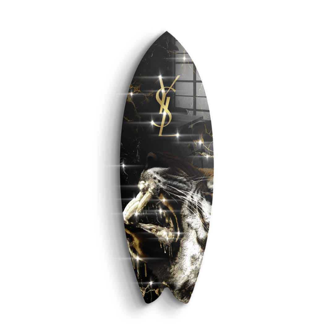 DOTCOMCANVAS 24K Feingold Bild Surfboard Luxury Tiger - 24K Feingold