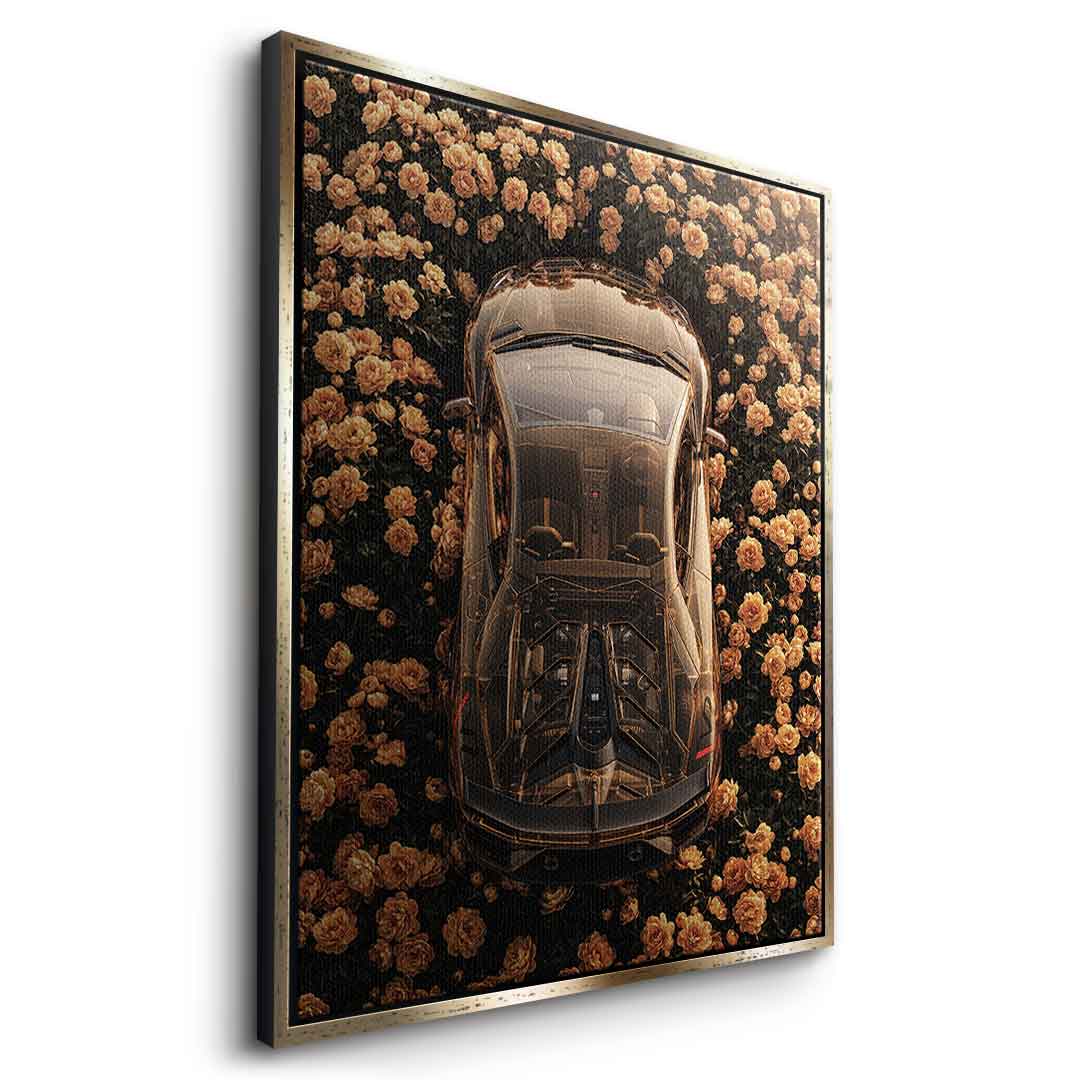 DOTCOMCANVAS® Lamborgini in flowers Leinwandbild – Detailansicht