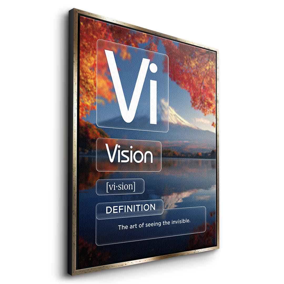 DOTCOMCANVAS® Vision (Vi) Leinwandbild Version Farbig – Seitenansicht Gold