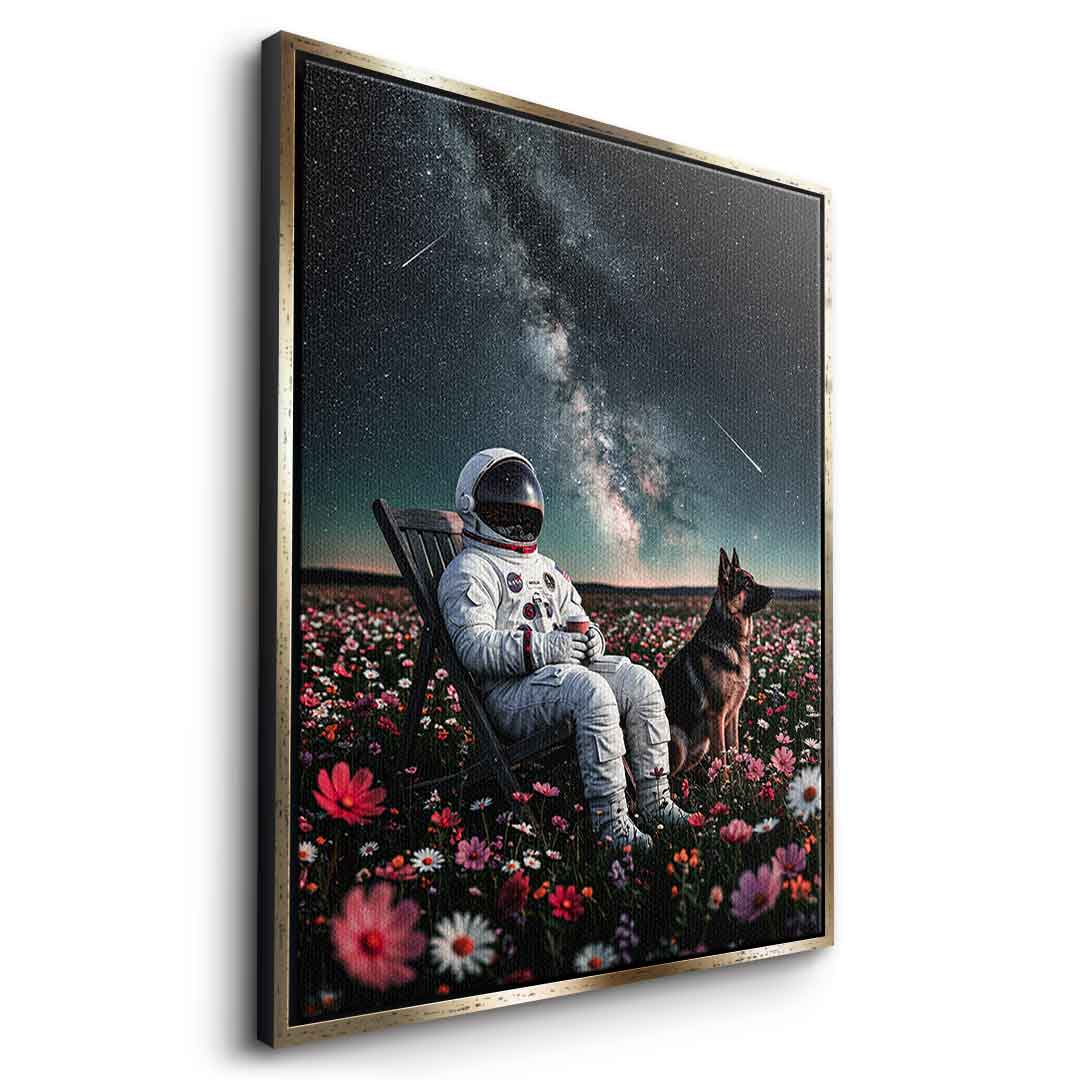 DOTCOMCANVAS® Astronaut's Silent Night Leinwandbild – Detailansicht