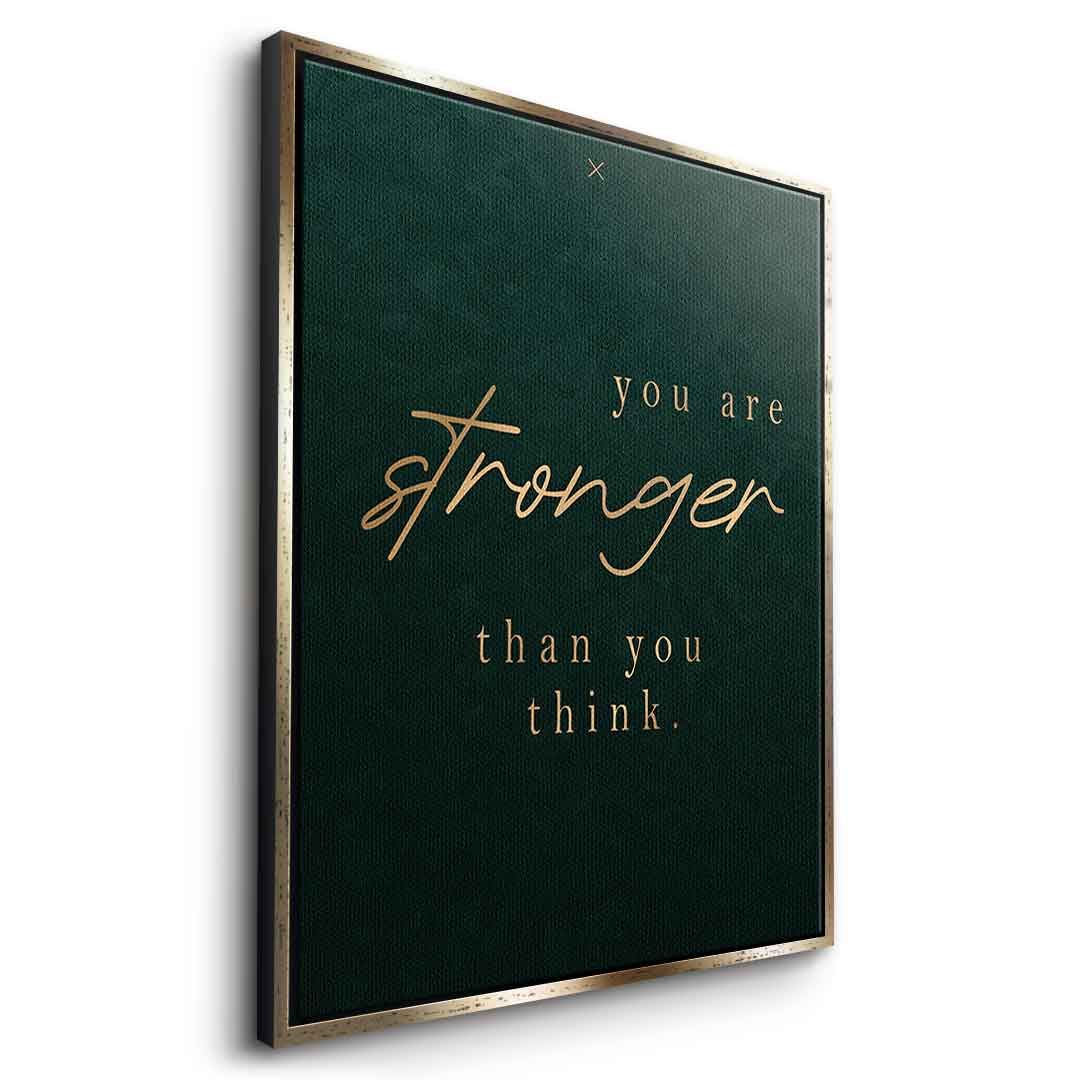 You are STRONGER Leinwandbild Seitenansicht