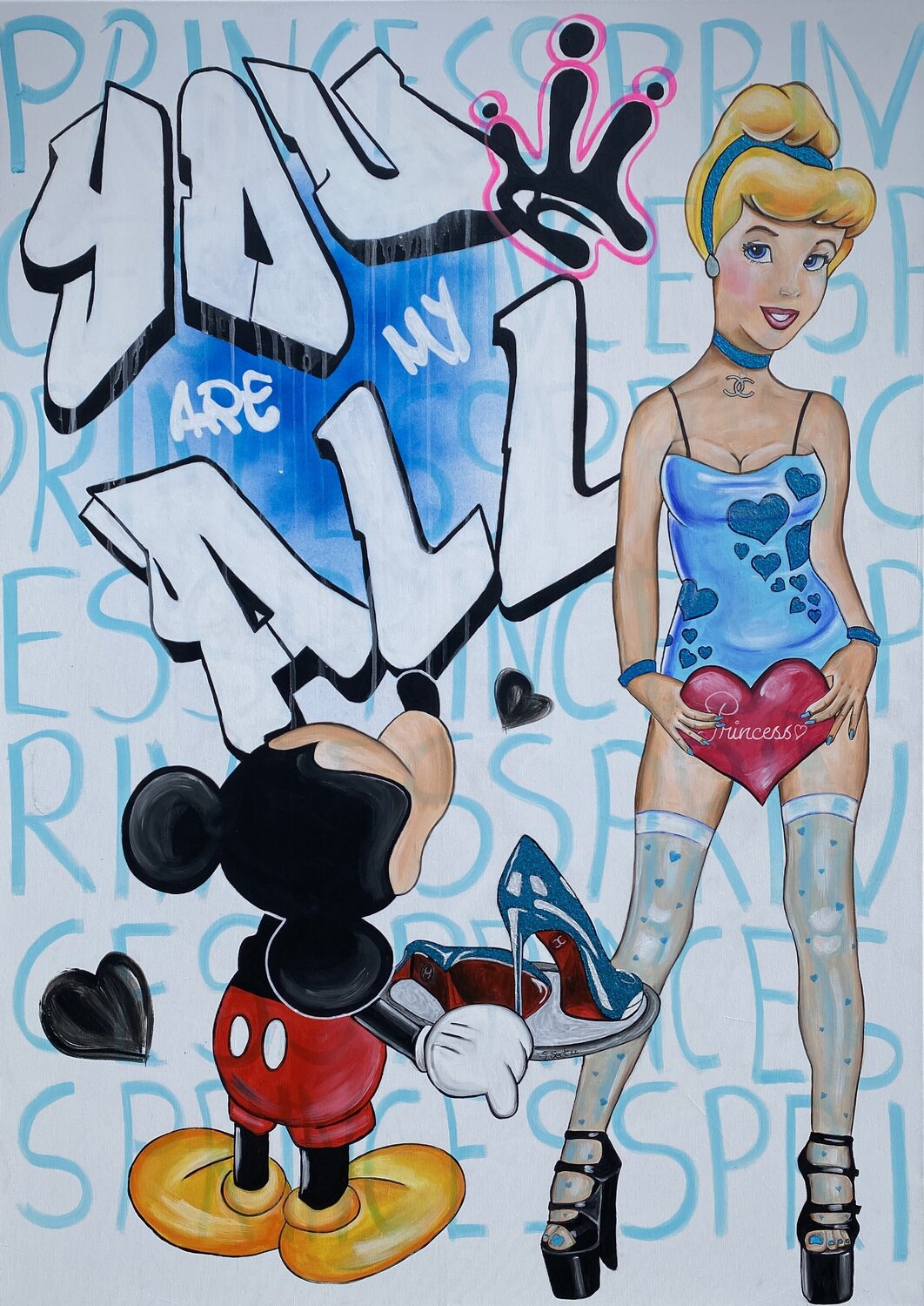 Blue Shoes – Original-Gemälde von Sabrina Seck
