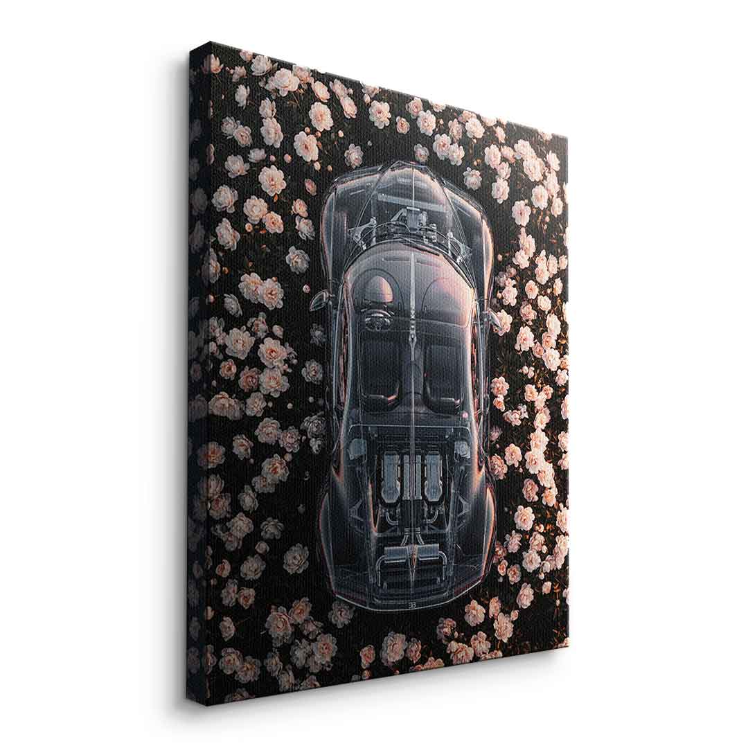 DOTCOMCANVAS® Bugatti in flowers Leinwandbild – Detailansicht