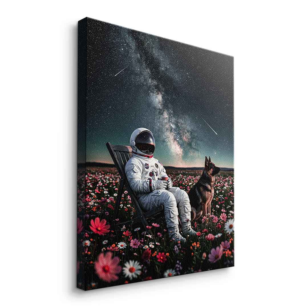 DOTCOMCANVAS® Astronaut's Silent Night Leinwandbild – Detailansicht