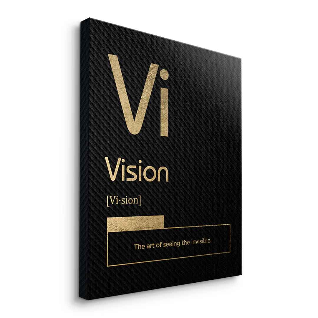 DOTCOMCANVAS® Vision (Vi) Leinwandbild Version Schwarz – Seitenansicht Ohne Rahmen