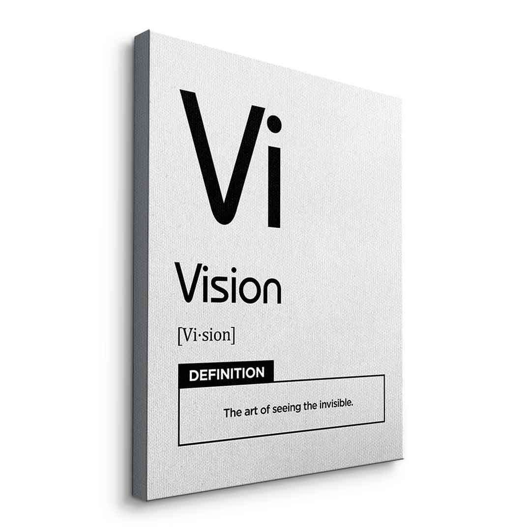 DOTCOMCANVAS® Vision (Vi) Leinwandbild Version Weiß – Seitenansicht Ohne Rahmen
