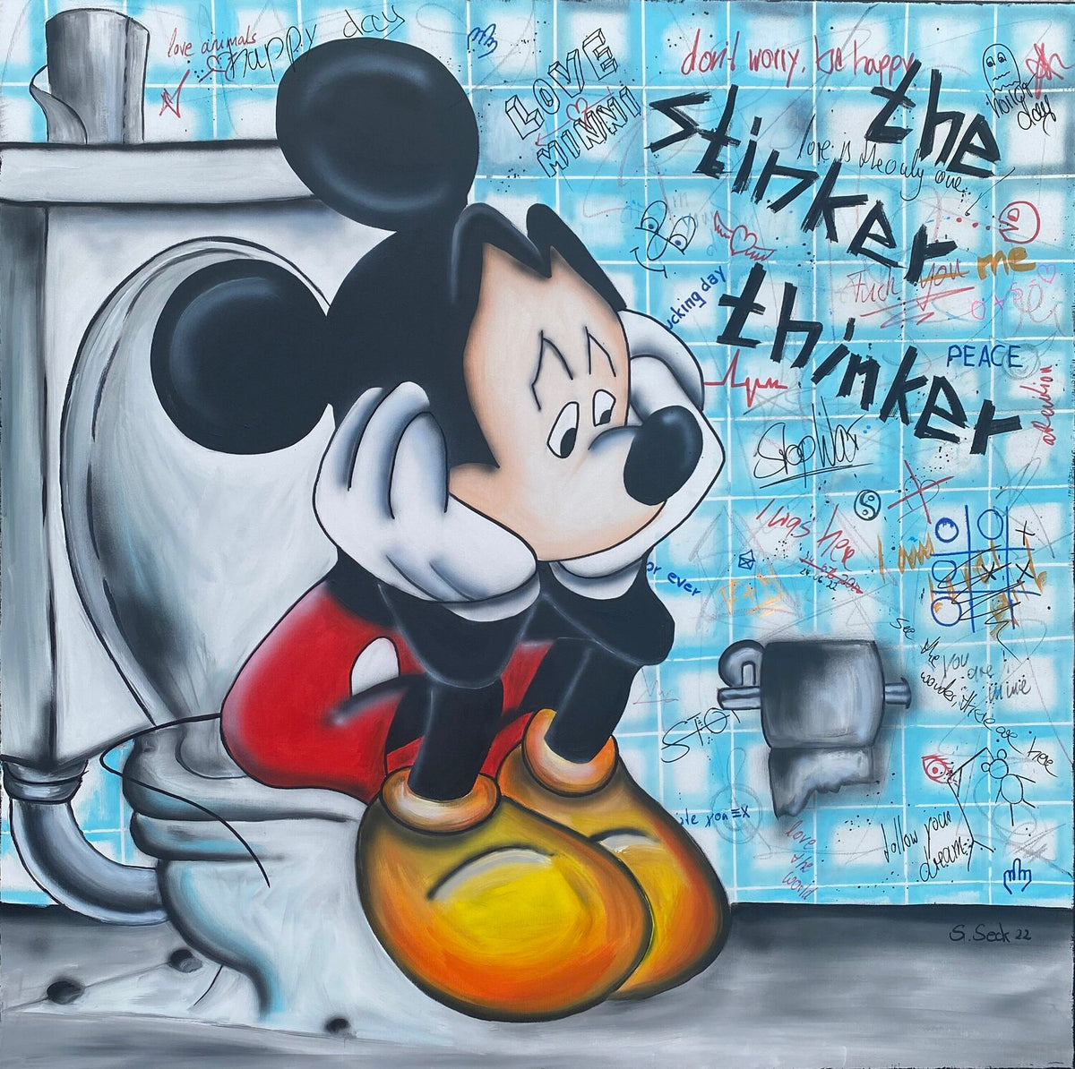 The stinker Thinker – Original-Gemälde von Sabrina Seck