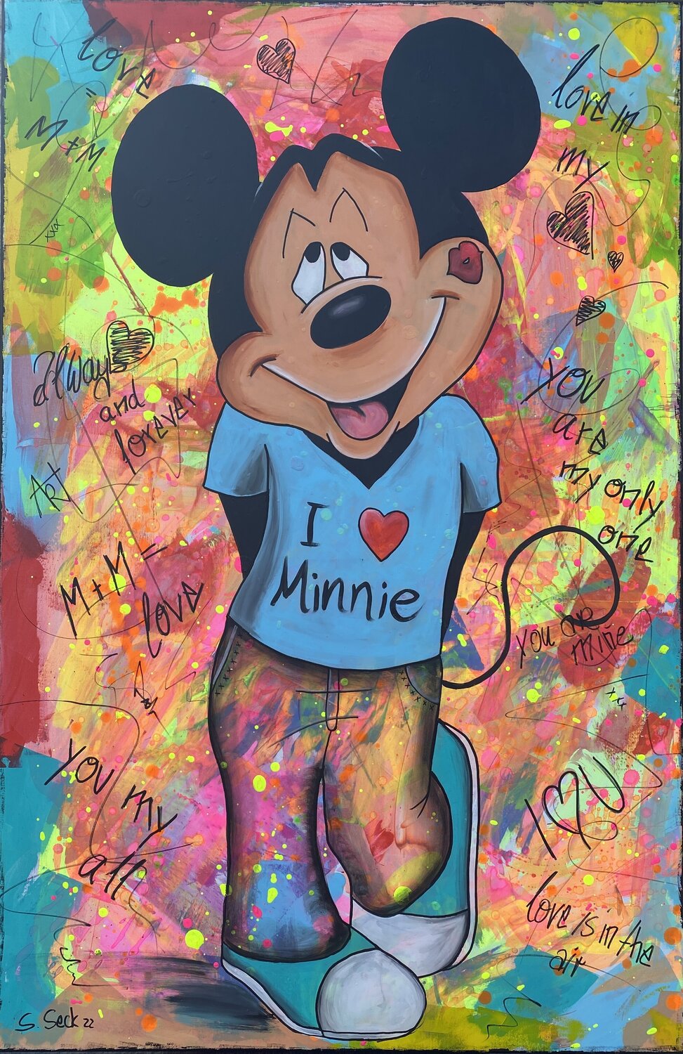 Mickey Loves Minni – Original-Gemälde von Sabrina Seck