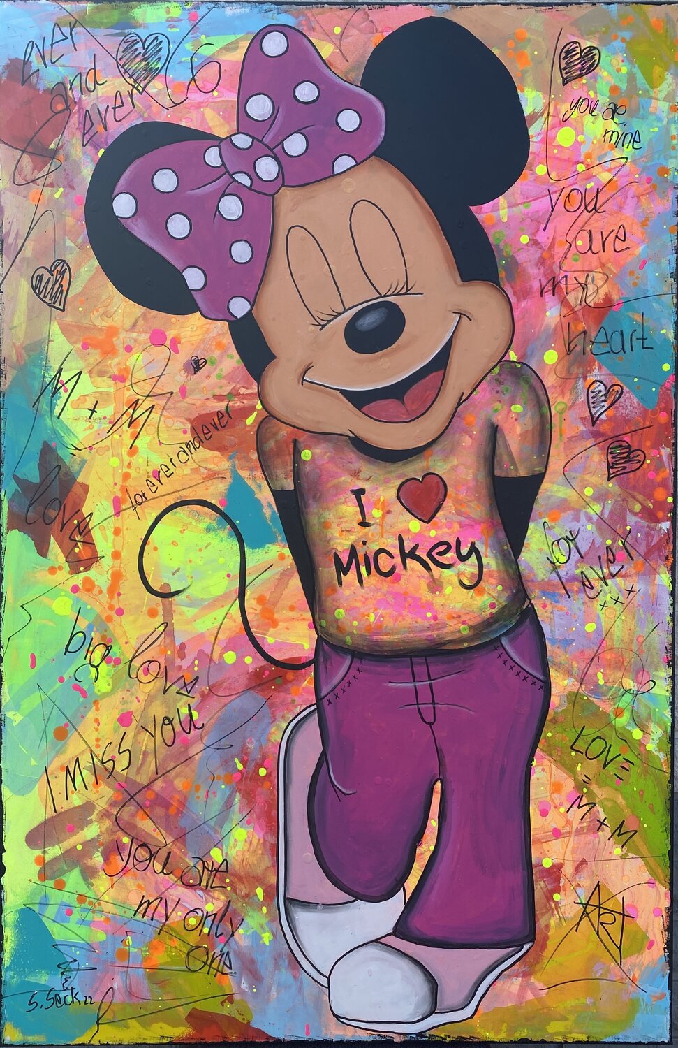 Minni Loves Mickey – Original-Gemälde von Sabrina Seck