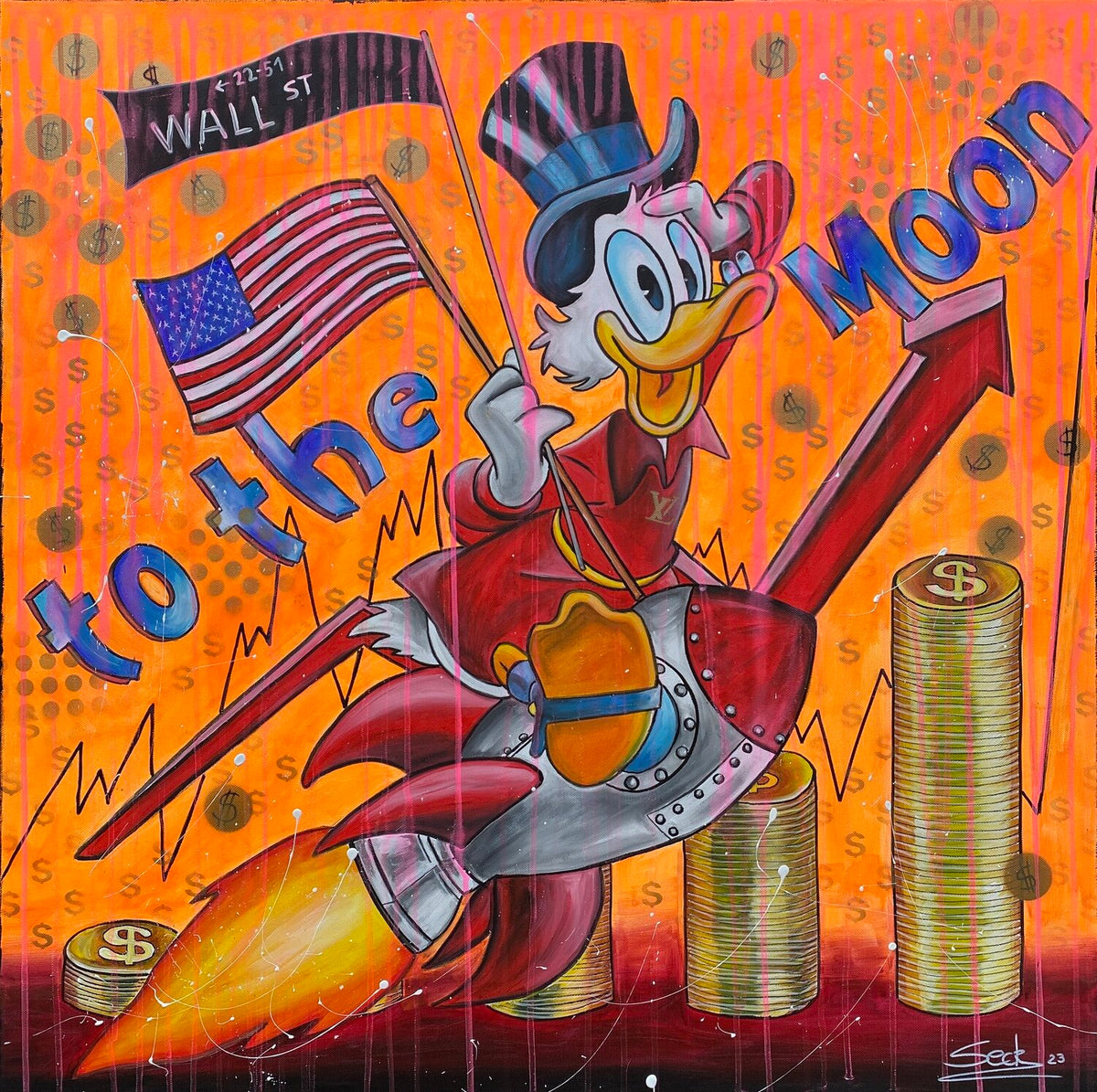 To the moon – Original-Gemälde von Sabrina Seck