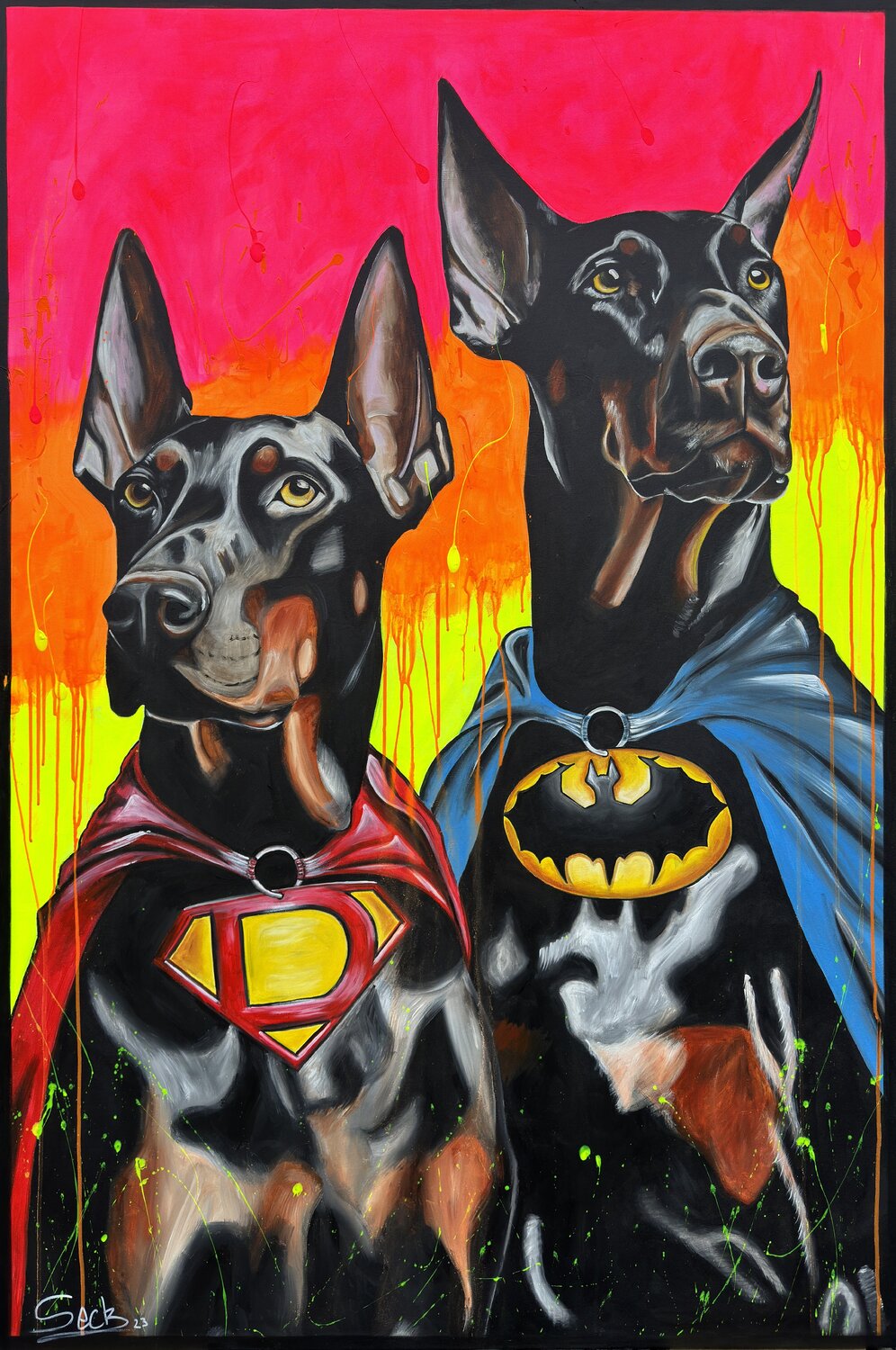 Hero Dogs – Original-Gemälde von Sabrina Seck