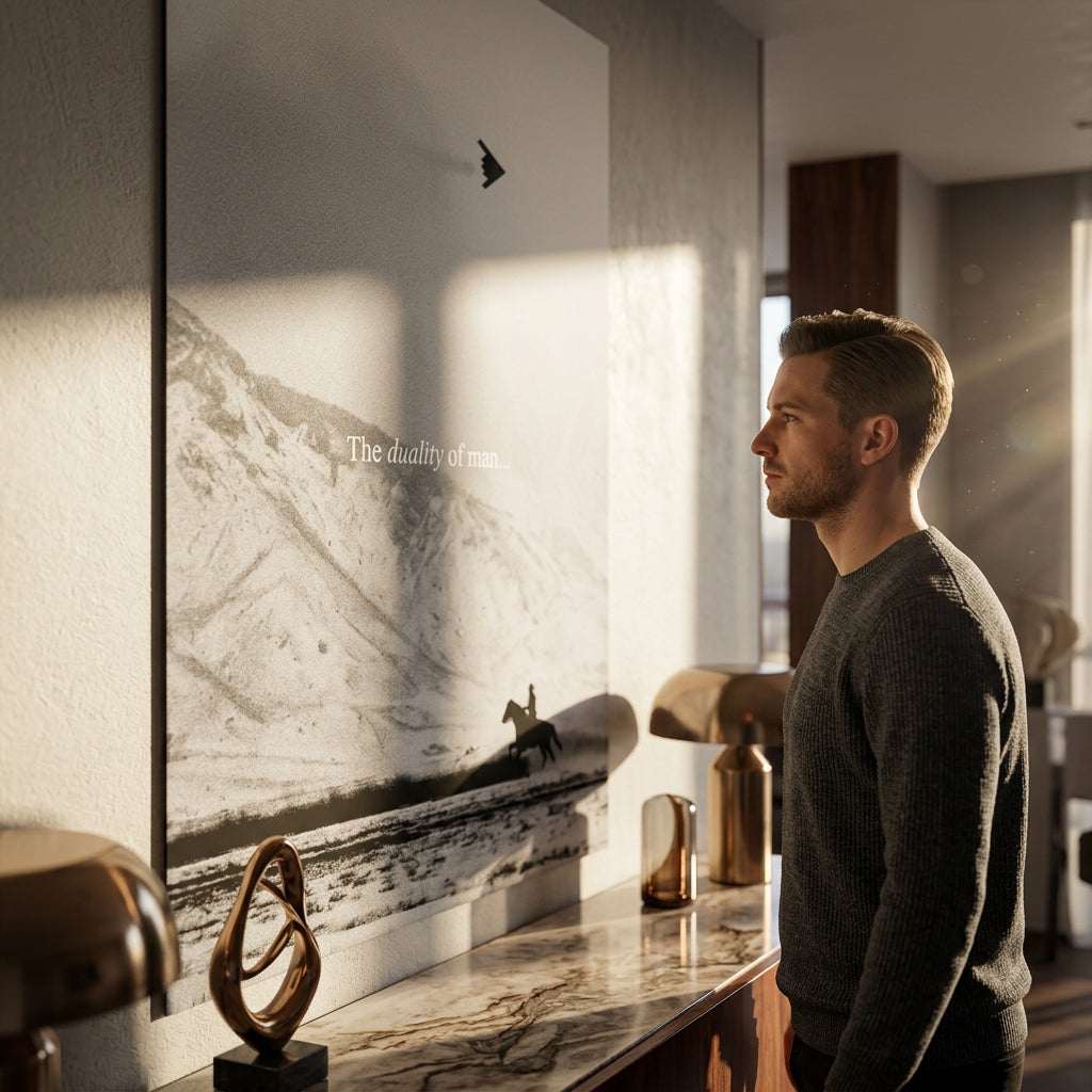 DOTCOMCANVAS® The duality of man Poster - Roomshot