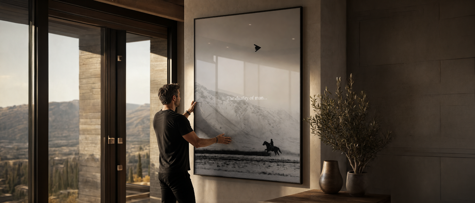 DOTCOMCANVAS® The duality of man Acrylglas - Produktseiten Banner