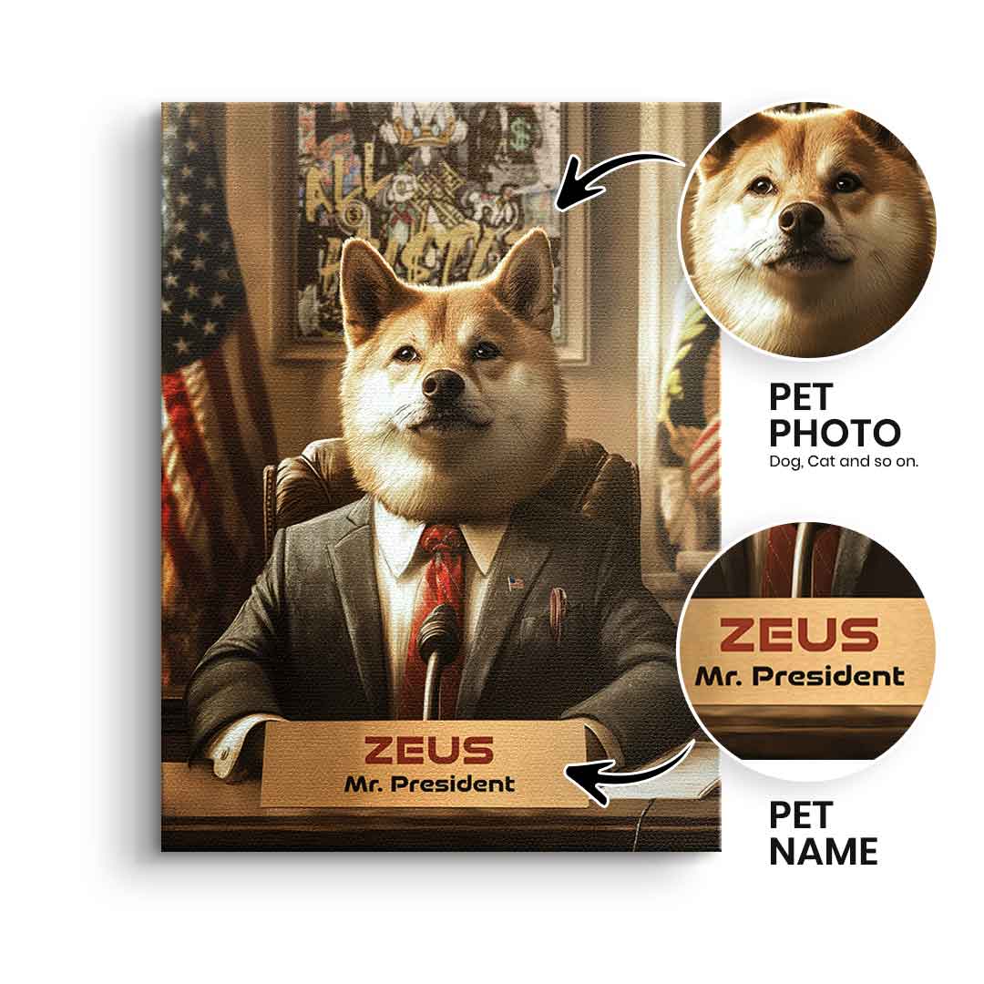 "President" Haustier Portrait - Personalisierbar