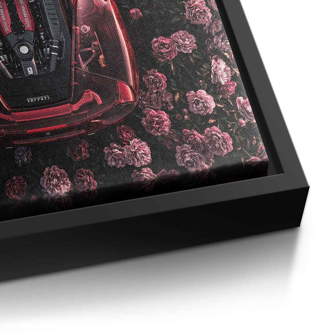 DOTCOMCANVAS® Ferrari in flowers Leinwandbild – Detailansicht