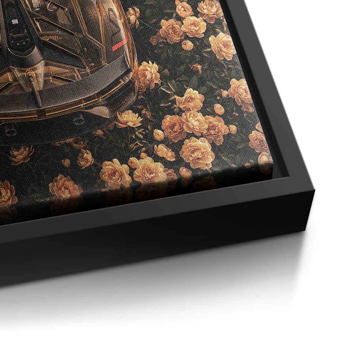 DOTCOMCANVAS® Lamborgini in flowers Leinwandbild – Detailansicht