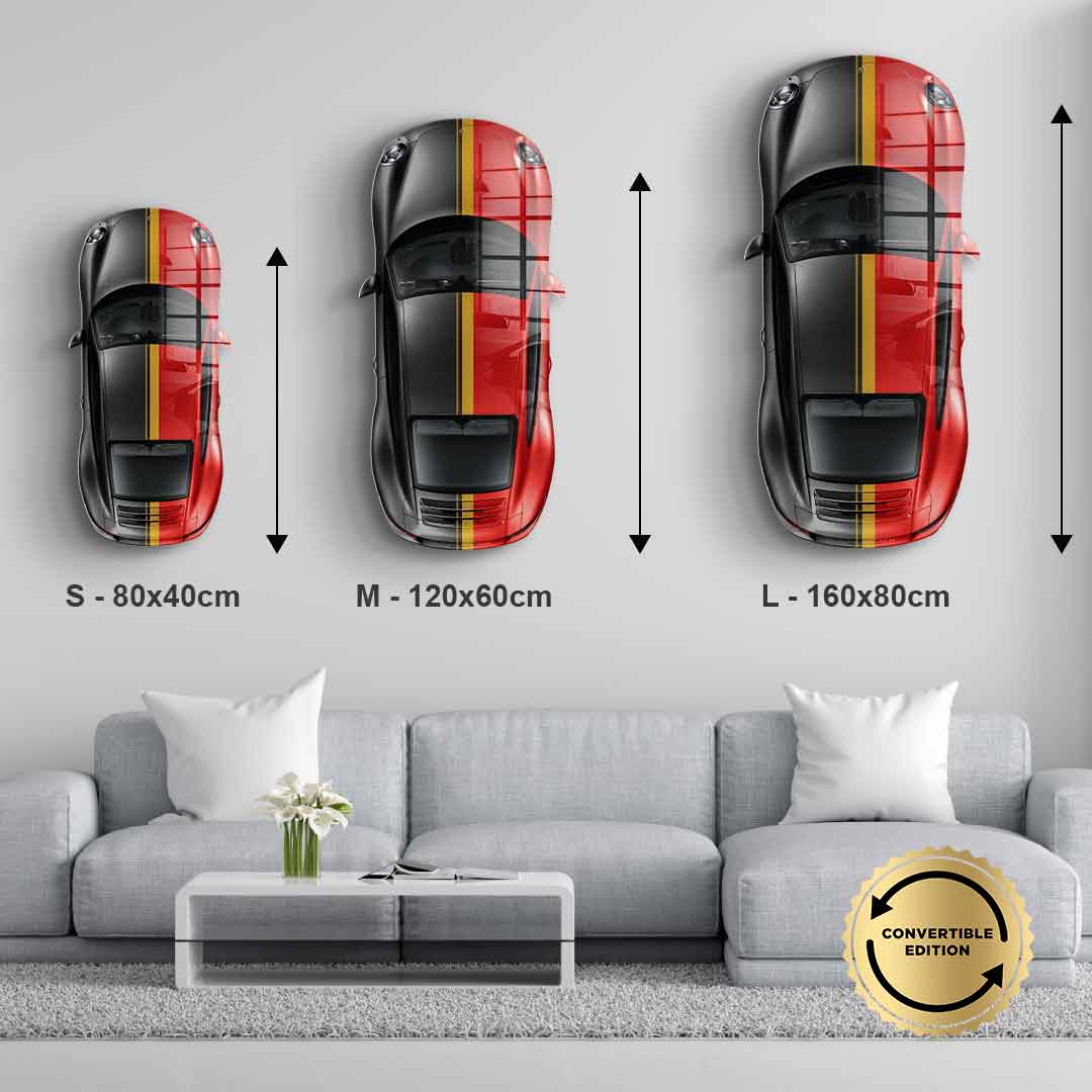 Wall sculpture Porsche 911 Carrera - acrylic glass