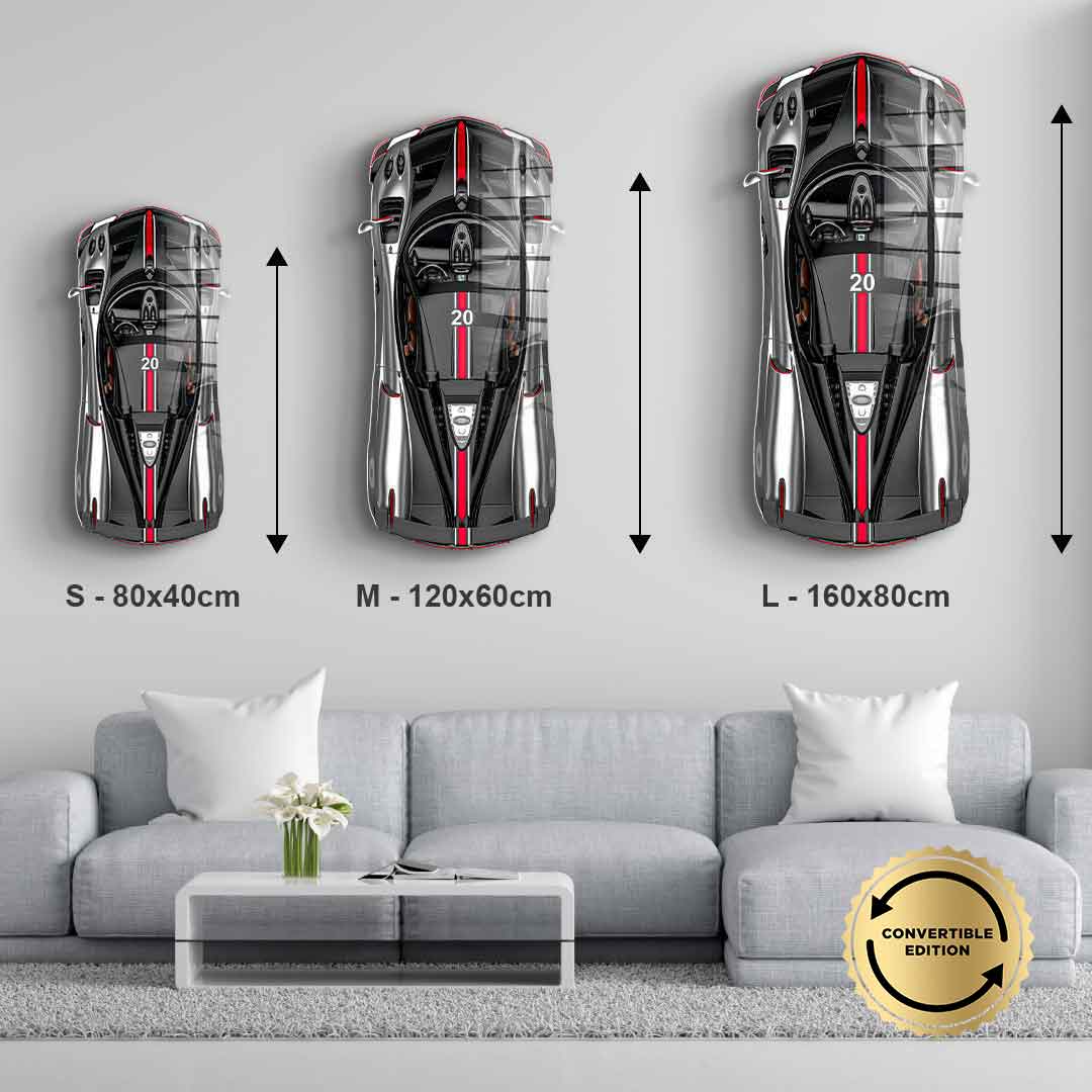 Wandskulptur Pagani Huayra Roadster BC - Acrylglas