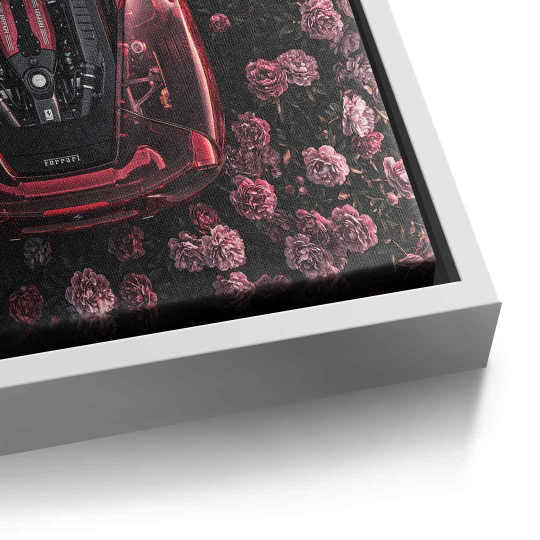 DOTCOMCANVAS® Ferrari in flowers Leinwandbild – Detailansicht