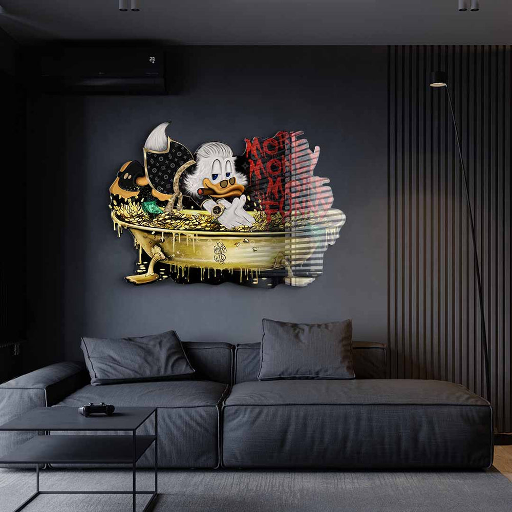 Wandskulptur More Money Duck Acrylglasbild – Ansicht 3