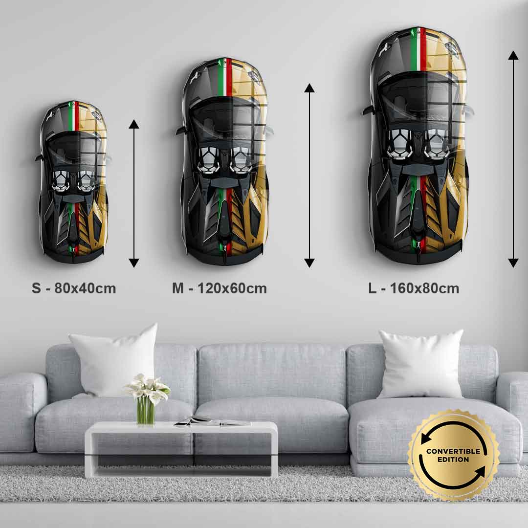 Wandskulptur Lamborghini Aventador SVJ - Acrylglas