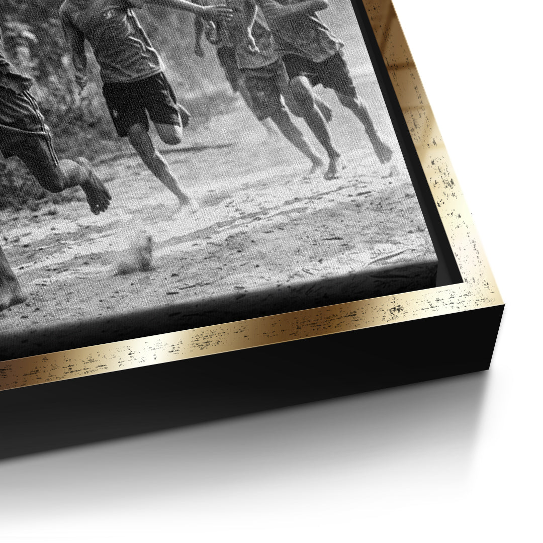 Dream Track and Field Leinwandbild Schwarzweiß Detail Gold