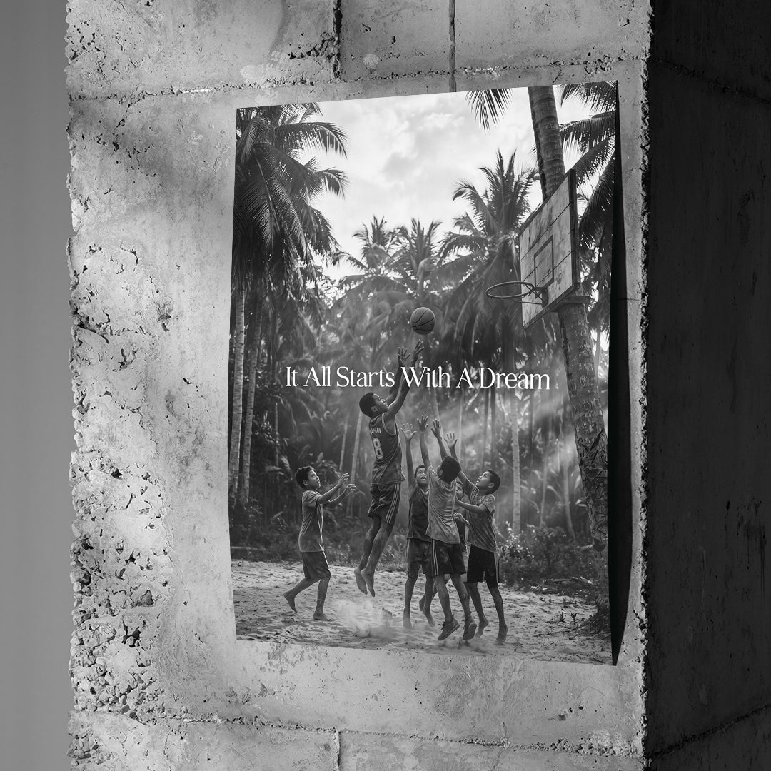 Dream Basketball Poster Beton-Wand S&W