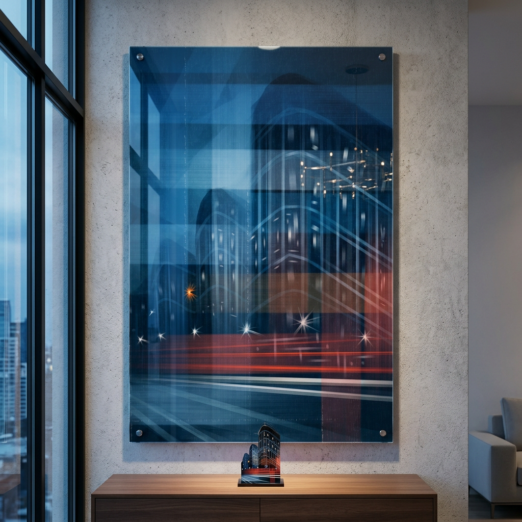 Acrylglasbild im Wohnzimmer