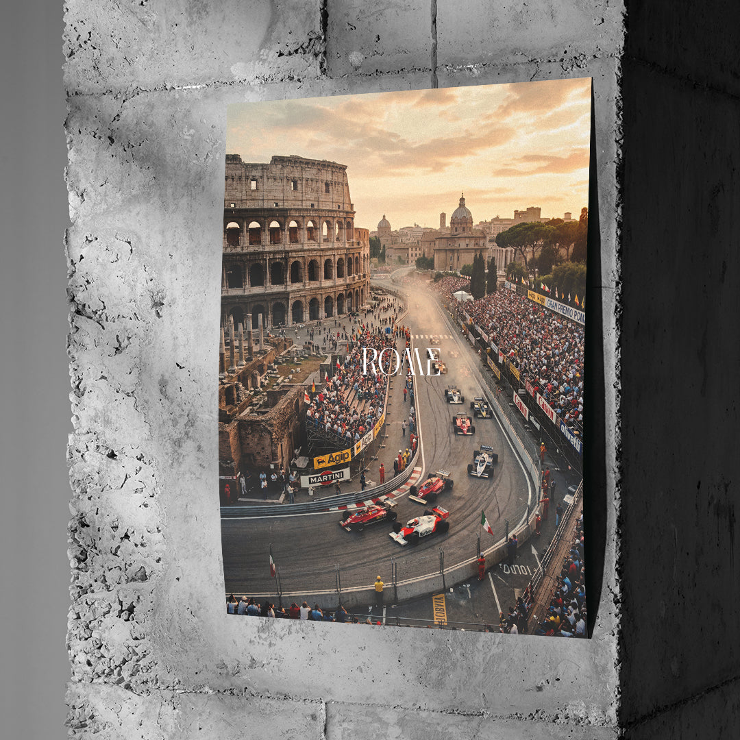 DOTCOMCANVAS Rome F1 Poster auf Betonwand