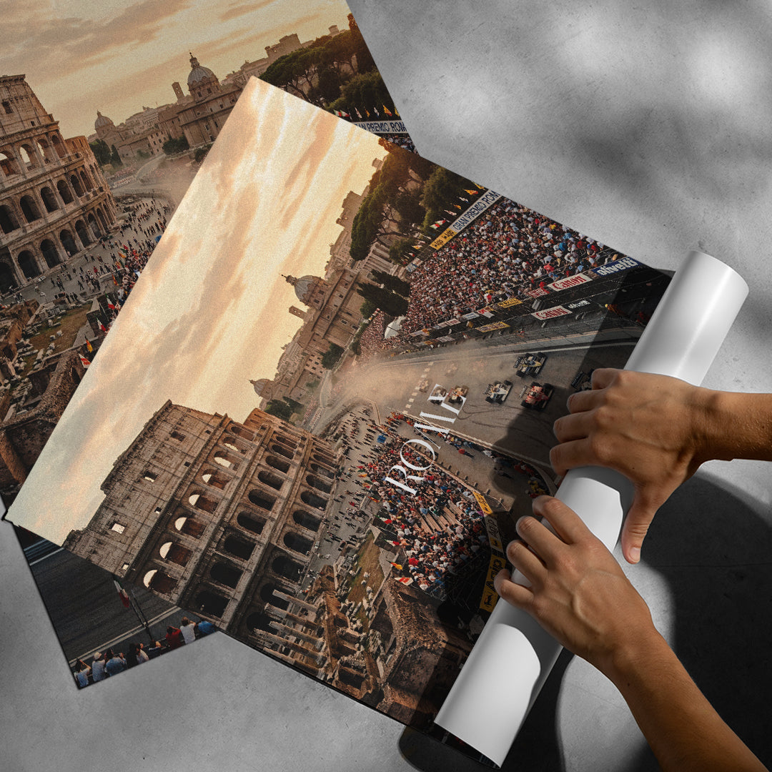 DOTCOMCANVAS Rome F1 Poster Roll-Up Banner