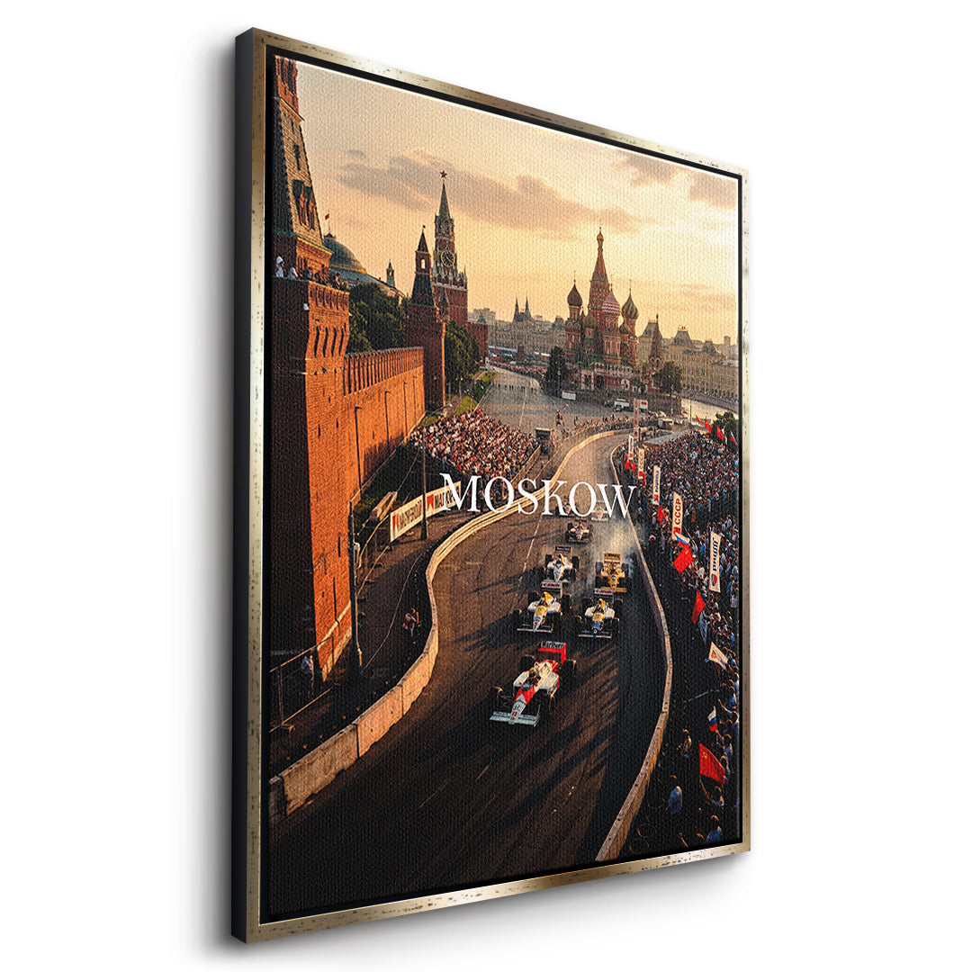 DOTCOMCANVAS Moscow F1 Leinwandbild Seitenansicht gold