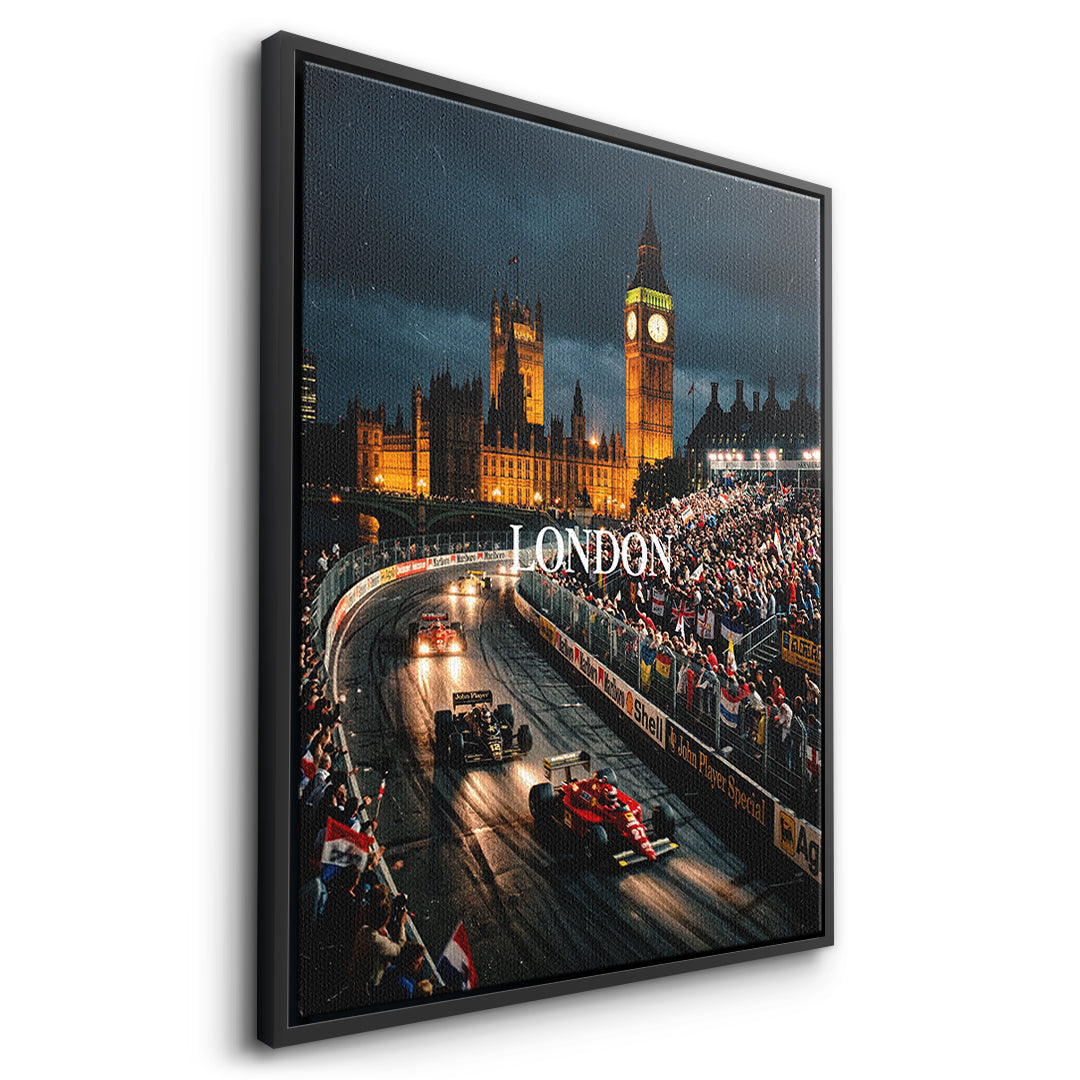 DOTCOMCANVAS London F1 Leinwandbild Seitenansicht schwarz