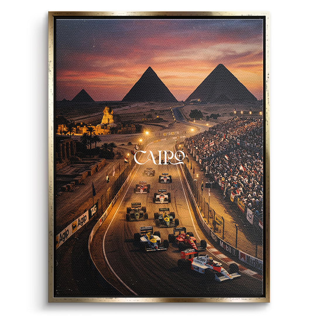 DOTCOMCANVAS Cairo F1 Leinwandbild Vorderansicht mit goldenem Rahmen
