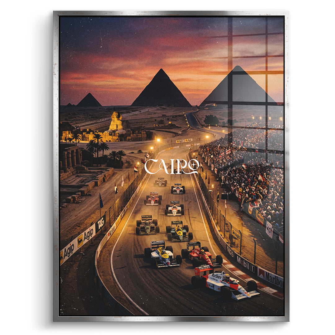 DOTCOMCANVAS Cairo F1 Acrylglasbild Vorderansicht mit silbernem Rahmen